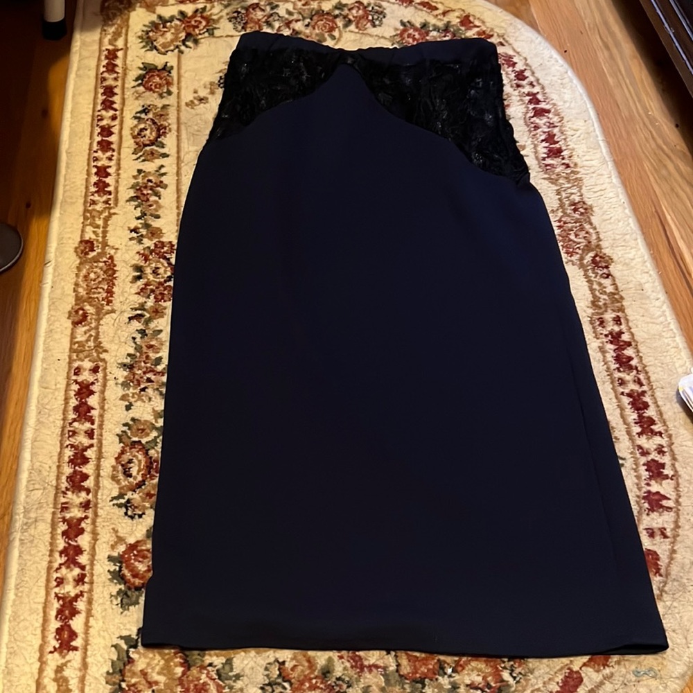 maxi black and blue skirt.